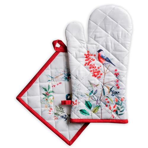 100% Cotton Oven Mitt & Pot Holder Set