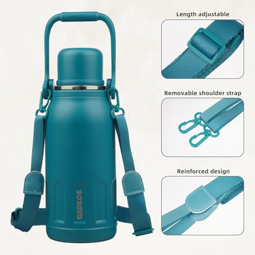 Stainless Steel Insulated Bottle with Handle & Strap