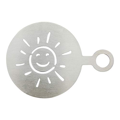 Coffee Art Stencil Pack of 1 Stainless Steel Smiley Sun Decorating Stencil for Latte Art