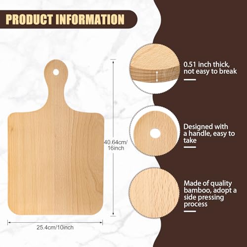 6 Pcs Wood Cutting Boards with Handle (6 Count)