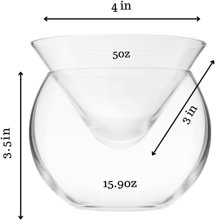 Stemless Martini Glasses with Chiller (4 Count)