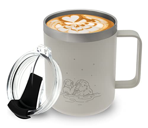 12 oz Insulated Coffee Mug with Handle & Lid