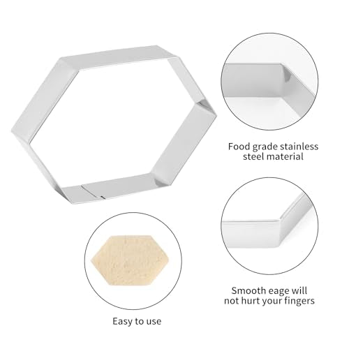 Hexagon Cookie Cutter Set 4 Sizes (4 Count)