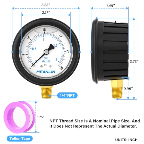 0~30Psi Stainless Steel Liquid Filled Pressure Gauge 1