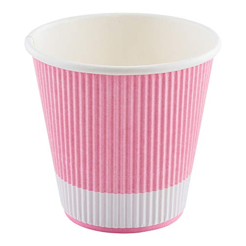 Ripple Wall Coffee Cups 25 Count 8 Ounce Insulated Light Pink Paper Cups