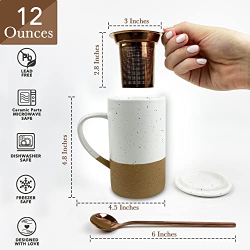 12oz Ceramic Tea Cup with Infuser