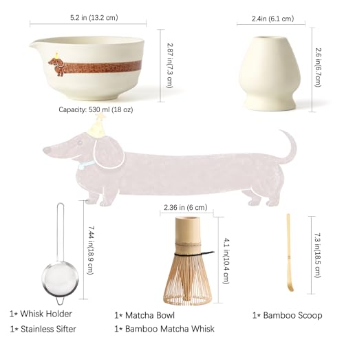 Matcha Set with Dog Pattern (5 Count)