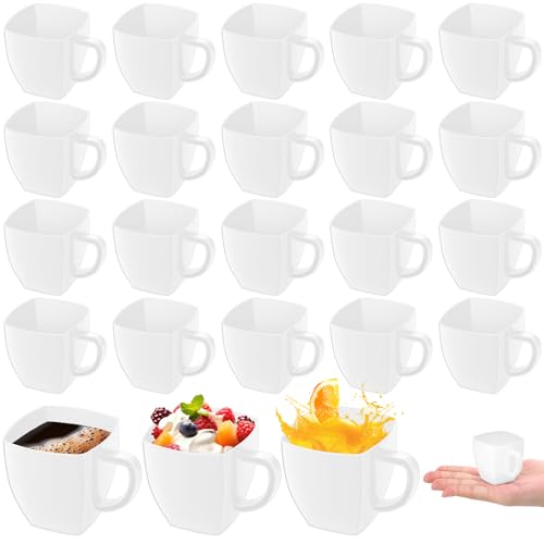 50 Pcs Mini Disposable Tea Cups with Handle (50 Count)