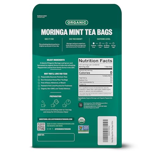Organic Moringa Mint Tea (100 Count)