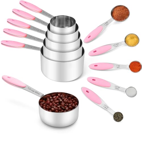 Stainless Steel Measuring Cups and Spoons Set of 10 Piece