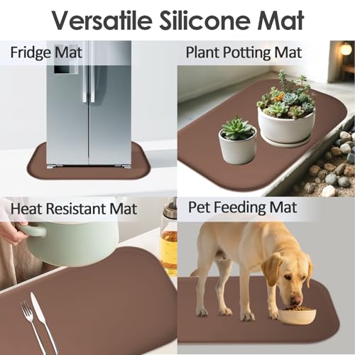 Silicone Coffee Maker Mat with Lip for Countertops
