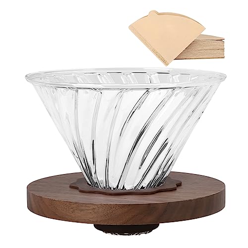 Pour Over Coffee Dripper with 100 pcs Size 02 Paper Filter (100 Count)