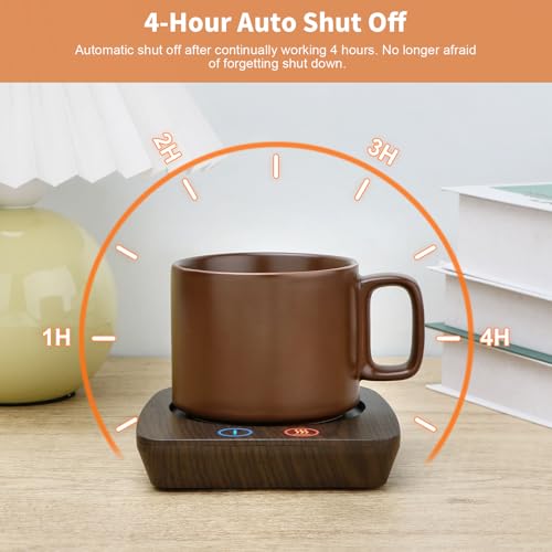 Wood Grain Coffee Cup Warmer & Mug Warmer for Desk