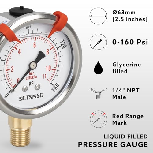 0 to 160 Psi Pressure Gauge