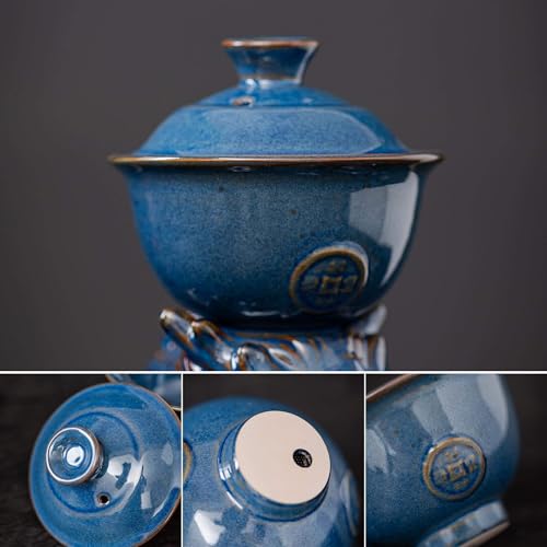 Ceramic Teapot with Infuser Semi Automatic Tea Set Magic Teapot with 8 cups Gradient Color