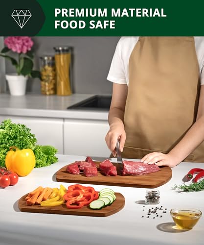 Wooden Cutting Boards for Kitchen Meal Prep & Serving (2 Count)