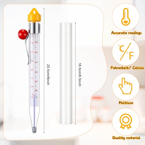 1 Pcs Candy Thermometer with Pot Clip 8"