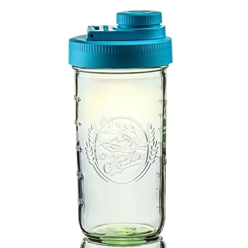 Mason Jar Drinking Cup Pint and Half Drinking Lid and Azure 24oz Jar