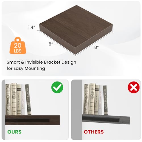 Square Floating Shelves for Wall (4 Count)