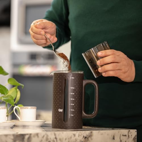 34oz Large French Press Coffee Maker Brown
