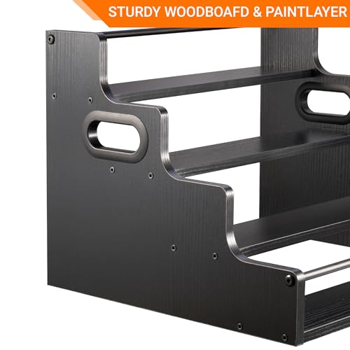 2-Pack 4-Tier Liquor Bottle Display Shelf, 16-Inch, Black (2 Count)