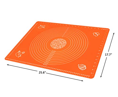 Silicone Baking Mat for Rolling Pastry Dough with Measurements