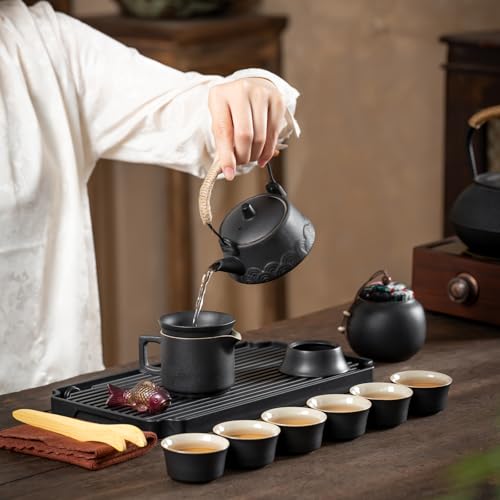 15 Piece Gongfu Tea Set with Tea Tray & Color (8 Ounce)