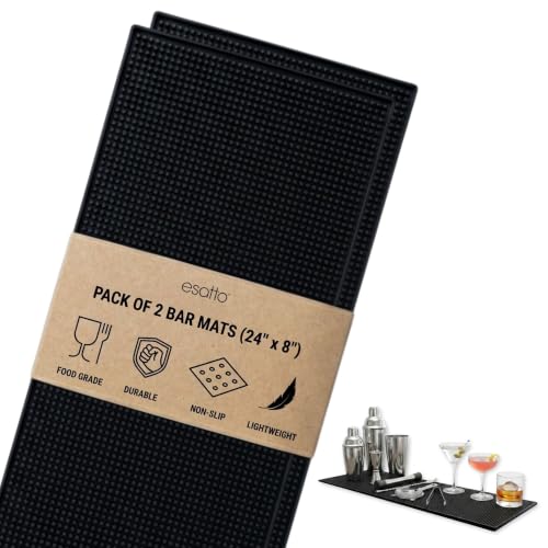 23.375” x 7.75” Double Width Professional Spill Bar Supply Mat Bartender Non (2 Count)