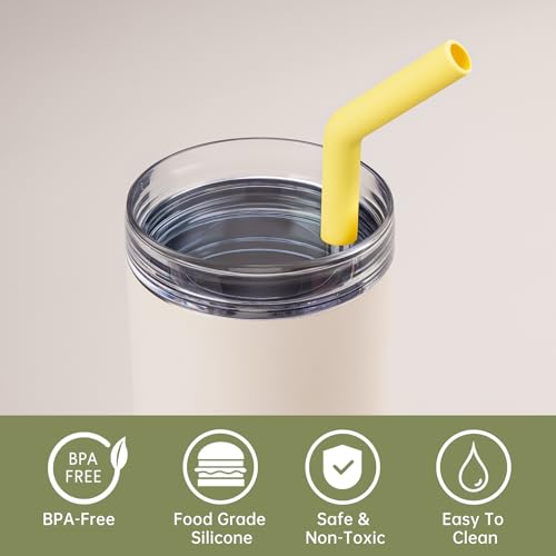 6 Pack Metal Straws with Silicone Tip Fit for Stanley 14 (6 Count)