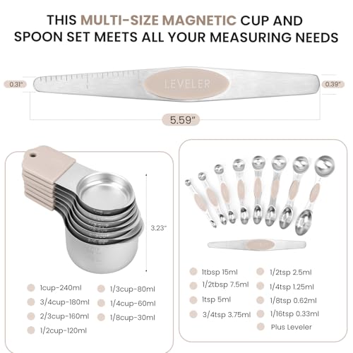 Magnetic Measuring Cups and Spoons Set (16 Count)