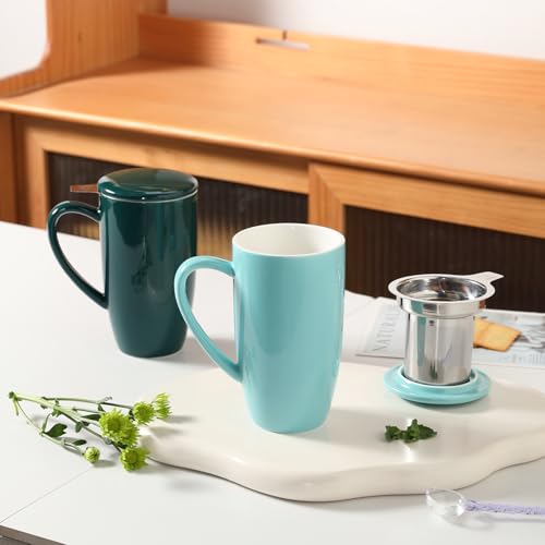 Sweejar Porcelain Tea Infuser Mug with Lid
