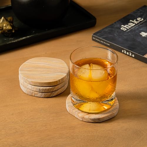 Absorbent Sandstone Coasters for Drinks (6 Count)