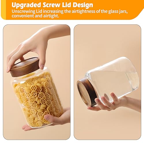 Large Glass Coffee Jars with Spoons 60 oz