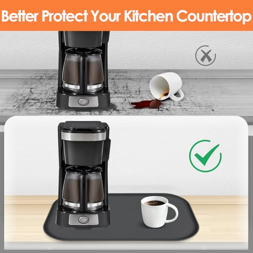 Silicone Coffee Maker Mat with Lip for Countertops