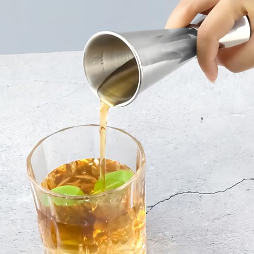 2-Piece Dual-Sided Bartending Jigger Set - 1oz & 2oz Measured Markings, 304 Stainless Steel, Food-Grade Cocktail Measuring Tool for Professional & Home Bars (2 Count)