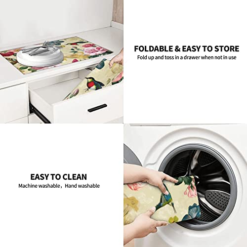 Large Dish Drying Mats For Kitchen Counter Microfiber Kitchen Drying Mat XL Draining Pad Absorbent Quick Drying Dish Mat 18x24 Inch