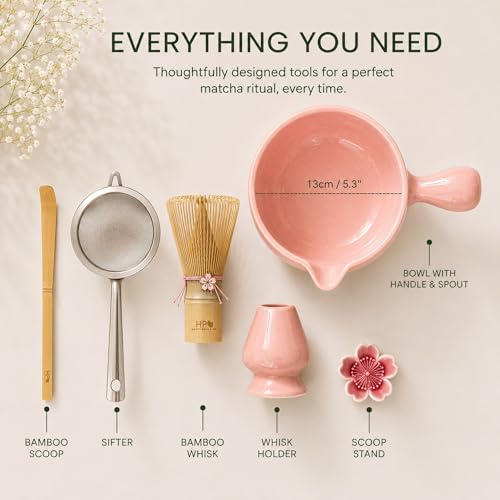HAPPY PATH & CO Patented Matcha Bowl Set with Handle & Spout