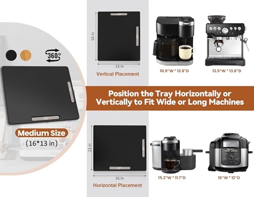 Appliance Slider for Kitchen Appliances 360° Rolling Sliding Tray for Coffee Maker Countertop