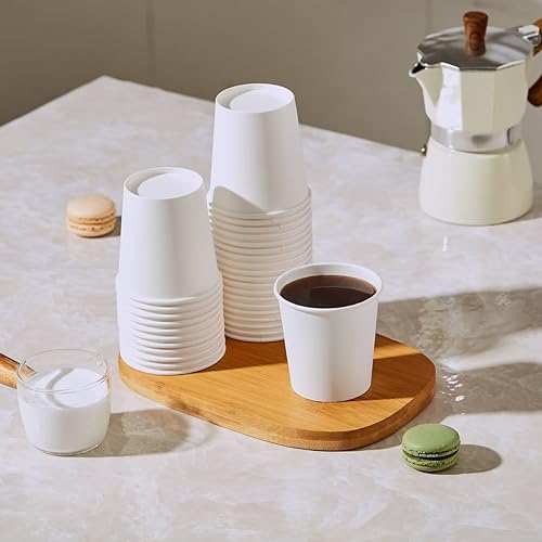 300Pack 8oz Disposable Paper Coffee Cups White Hot Coffee Cups (300 Count)