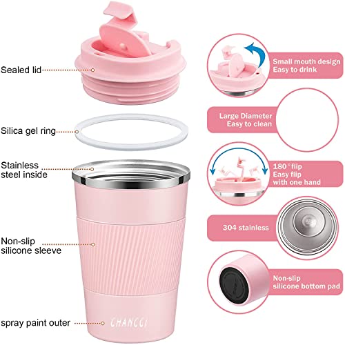 Travel Coffee Mug Spill Proof Leakproof 12 oz Insulated Coffee Mug with Screw Lid