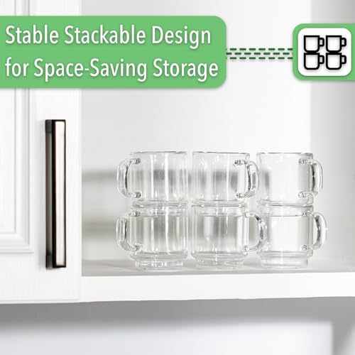 BTaT Double Walled Stackable Espresso Cups (6 Count)