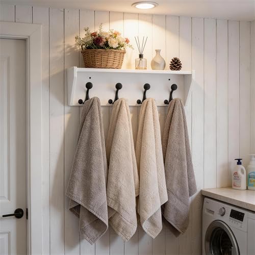 Wall Shelf with Hooks