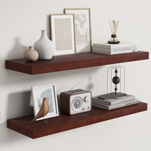 Rustic Floating Shelves for Home Decor (2 Count)