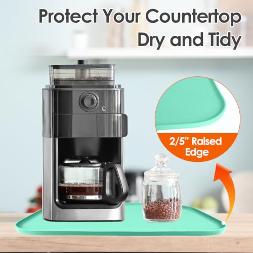 Silicone Coffee Maker Mat with Lip for Countertops