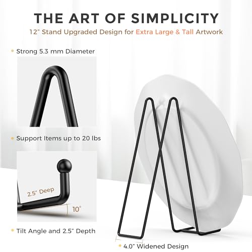 12 Inch Plate Stands for Large Heavy Duty Display (2 Count)