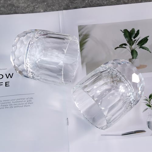 Crystal Whiskey Glasses Set of 2 Hand Blown Old Fashioned Glasses (2 Count)