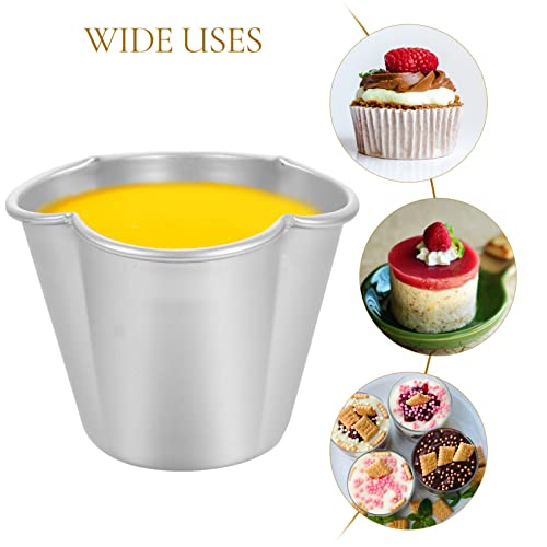 6Pcs Pudding Molds Aluminum Baking Cups Cupcake Mould Muffin Tin Nonstick Pudding Pan Egg Tart Molds Baking Tool for Kitchen Mini Pie Tins