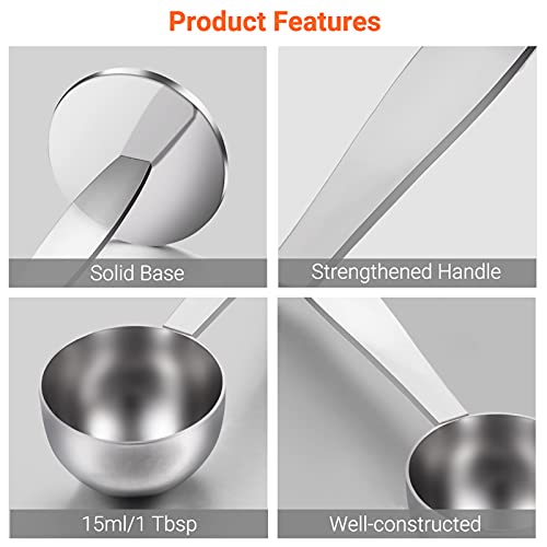 Two-in-One Stainless Steel Coffee Scoop Tamping Spoon