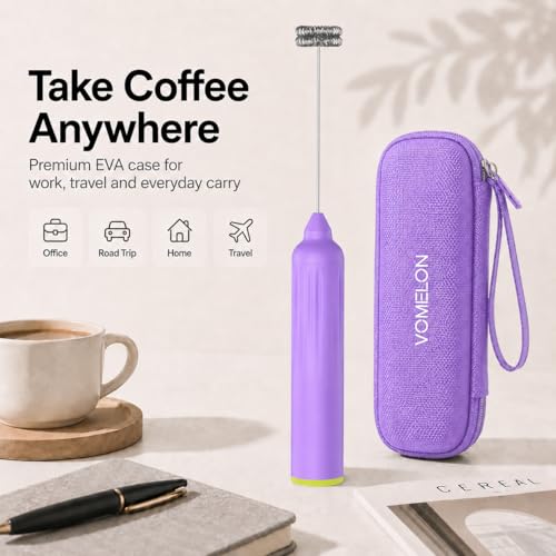 Milk Frother Handheld with 3 Stainless Steel Whisks