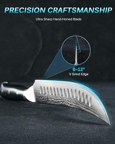 10" Damascus Carving Knife for Meat Cutting
